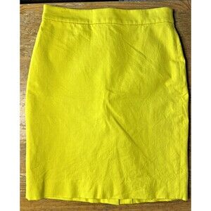 J Crew Yellow Pencil Skirt Size 0P Lined Career Workwear Office No. 2 Gold